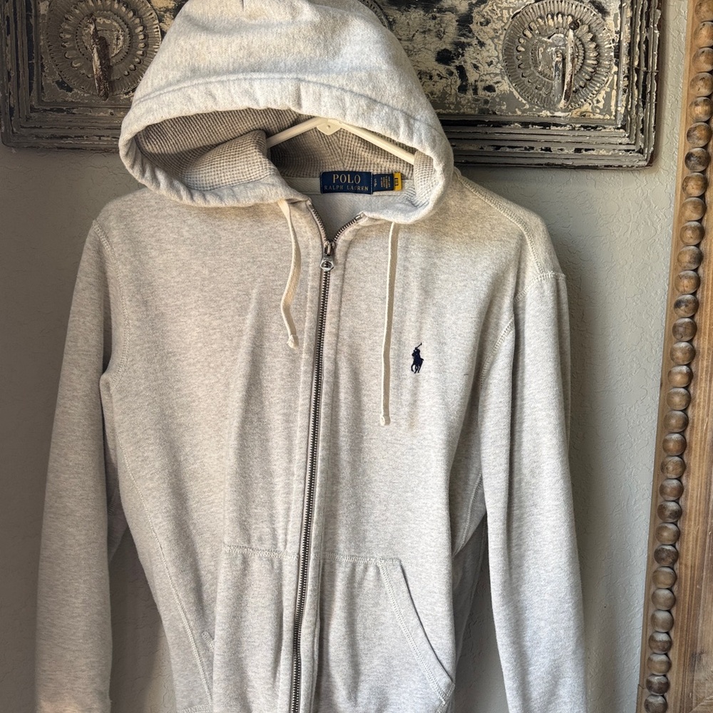 Polo by Ralph Lauren Light Gray Zip-Up Hoodie - Picture 2 of 4